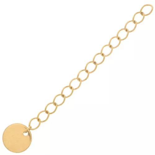 Catena di estensione rombo da 60 mm e medaglia - Acciaio inox 304L dorato x1