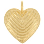 Pendente a forma di cuore 24x20 mm - dorato con oro fino x1