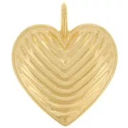 Pendente a forma di cuore 24x20 mm - dorato con oro fino x1