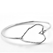 Pendente cuore scavato martellato 35x29 mm - Placcatura argento antico x1