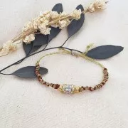 Tubo di perle con Ossido di zirconio 12x10 mm - Oro - Cristallo - Rosa chiaro x1