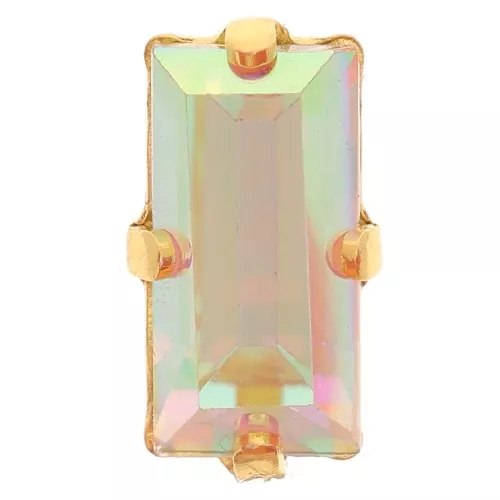 Cristallo incastonato Aurora A4500 Baguette 10x5 mm - Dorato - Crystal AB x1