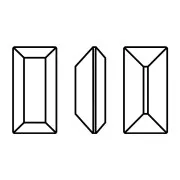 Cristallo incastonato Aurora A4500 Baguette 10x5 mm - Dorato - Crystal AB x1
