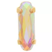 Cristallo incastonato Aurora A4161 Long Classical Oval 15x5 mm Dorato- Crystal AB x1