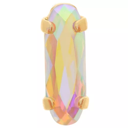 Cristallo incastonato Aurora A4161 Long Classical Oval 15x5 mm Dorato- Crystal AB x1