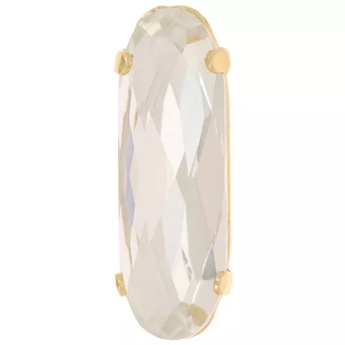 Cristallo incastonato Aurora A4161 Long Classical Oval 21x7 mm - Dorato - Crystal x1