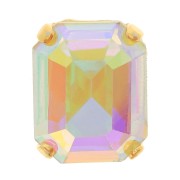 Cristallo incastonato Aurora A4610 Step Cut Octagon 10x8 mm - Dorato - Crystal AB x1|raw }}