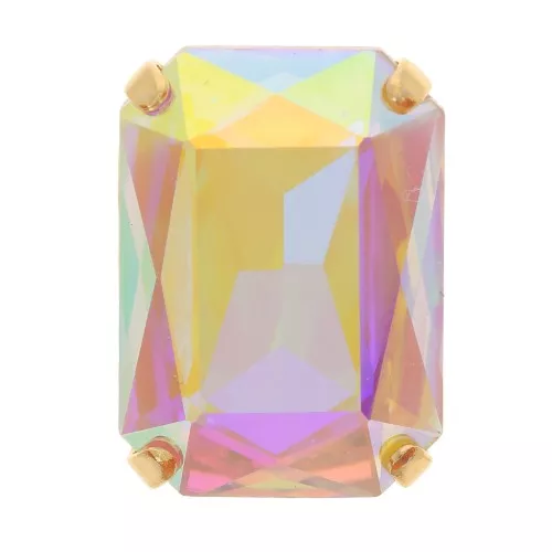 Cristallo incastonato Aurora A4627 Octagon 14x10 mm - Dorato - Crystal AB x1