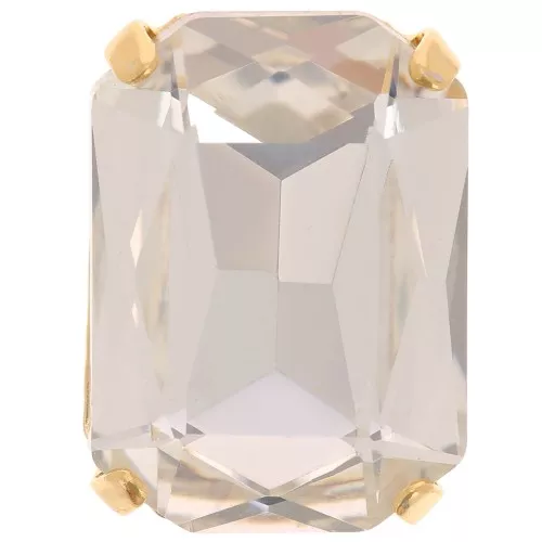 Cristallo incastonato Aurora A4627 Octagon 18x13 mm - Dorato - Crystal x1