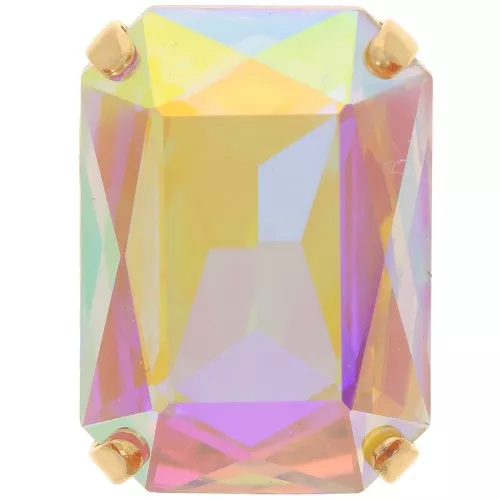 Cristallo incastonato Aurora A4627 Octagon 18x13 mm - Dorato - Crystal AB x1