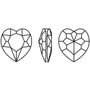 Cristallo incastonato Aurora A4827 Heart 27 mm - Dorato - Crystal x1