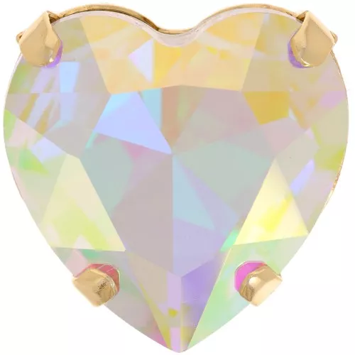 Cristallo incastonato Aurora A4827 Heart 27 mm - Dorato - Crystal AB x1