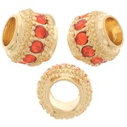 Perla rotonda strass 7x6 mm - dorato - Giacinto x1|raw }}