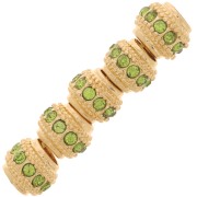 Perla rotonda strass 7x6 mm -dorato - Verde chiaro x1