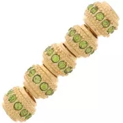 Perla rotonda strass 7x6 mm -dorato - Verde chiaro x1