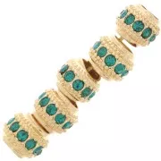 Perla rotonda strass 7x6 mm - dorato- Veraman x1
