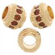 Perla rotonda strass 7x6 mm -dorato - Topazio x1