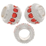 Perla rotonda strass 7x6 mm - Argento - Giacinto x1|raw }}