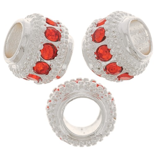 Perla rotonda strass 7x6 mm - Argento - Giacinto x1