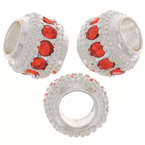 Perla rotonda strass 7x6 mm - Argento - Giacinto x1