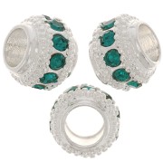 Perla rotonda con strass 7x6 mm - Argentato - Veraman x1|raw }}
