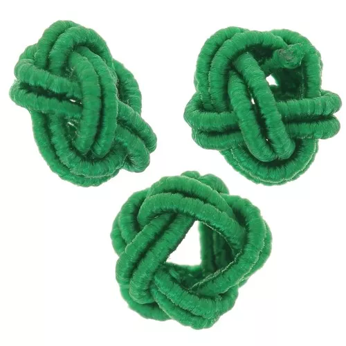 Perline effetto nodo in filo di nylon 7x5 mm - Verde scuro x6