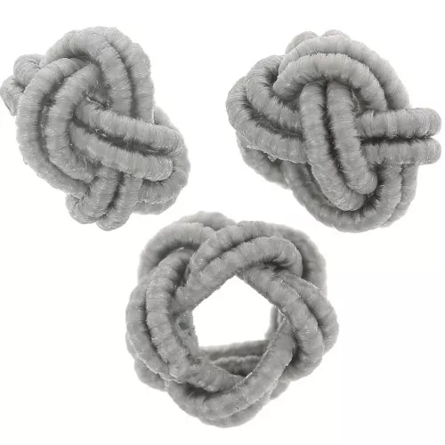 Perline effetto nodo in filo di nylon 7x5 mm - Grigio x6