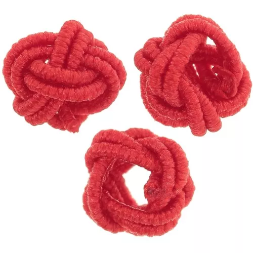 Perline effetto nodo in filo di nylon 7x5 mm - Rosso x6