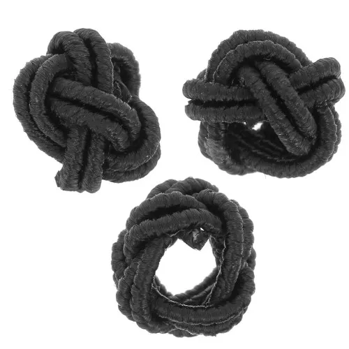 Perline effetto nodo in filo di nylon 7x5 mm - Nero x6