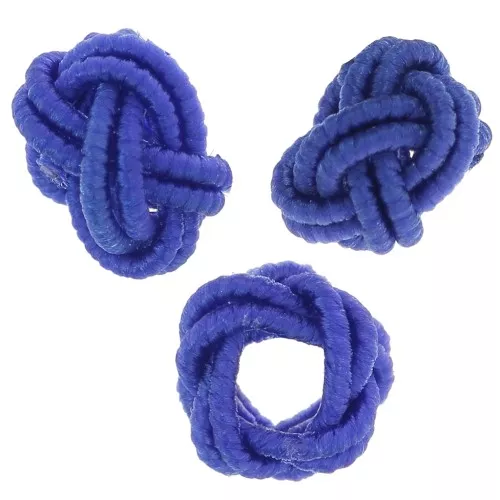 Perline effetto nodo in filo di nylon 7x5 mm - Blu scuro x6