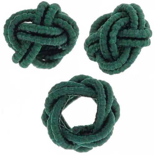 Perline effetto nodo in filo di nylon 7x5 mm - Verde abete x6