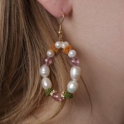 Perline effetto nodo in filo di nylon 7x5 mm - Verde abete x6