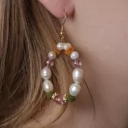 Perline effetto nodo in filo di nylon 7x5 mm - Blu pallido x6