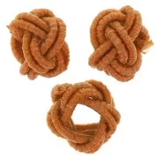 Perline effetto nodo in filo di nylon 7x5 mm - Cammello x6