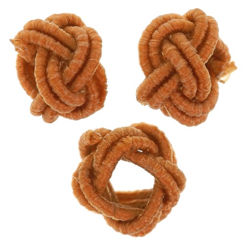 Perline effetto nodo in filo di nylon 7x5 mm - Cammello x6