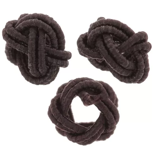 Perline effetto nodo in filo di nylon 7x5 mm - Marrone scuro x6