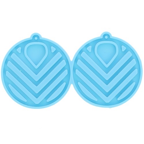 Stampo in silicone - orecchini tondi cavi - resina epossidica e polvere di ceramica