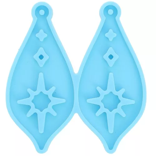 Stampo in silicone - orecchini a goccia - stelle incavate - resina epossidica