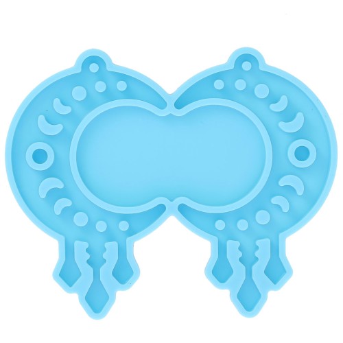 Stampo in silicone - orecchini a forma di luna - motivo luna - resina epossidica