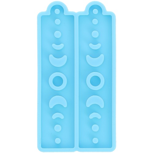 Stampo in silicone - orecchini a rettangolo con motivo a luna - resina epossidica