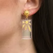 Stampo in silicone - orecchini rettangolari - motivo sole - per resina epossidica