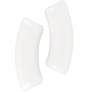 Perline tubolari curve 35x11 mm in acrilico opaco - Crema x6