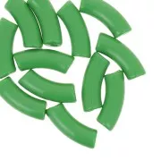 Verde - Perline tubolari curve in acrilica opaca 35x11 mm - Verde x6 Perline tubolari curve in acrilica opaca 35x11 mm - Verde x6