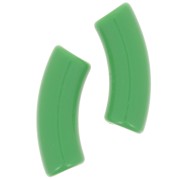 Perline tubolari curve in acrilica opaca 35x11 mm - Verde x6