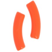 Perline tubolari curve 32x8 mm in acrilico opaco - Arancio fluorescente x6