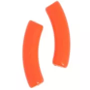 Perline tubolari curve 32x8 mm in acrilico opaco - Arancio fluorescente x6