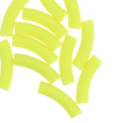 Perle tubolari curve in acrilica opaca 32x8 mm - Giallo fluorescente x6|raw }}