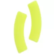 Perle tubolari curve in acrilica opaca 32x8 mm - Giallo fluorescente x6