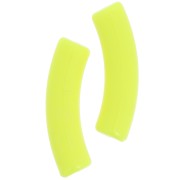 Perline tubolari curve 32x8 mm in acrilico opaco - Giallo fluorescente x6