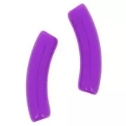Perline tubolari curve 32x8 mm in acrilico opaco - Viola x6